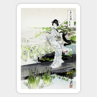 Iris Garden Japanese illustration Sticker